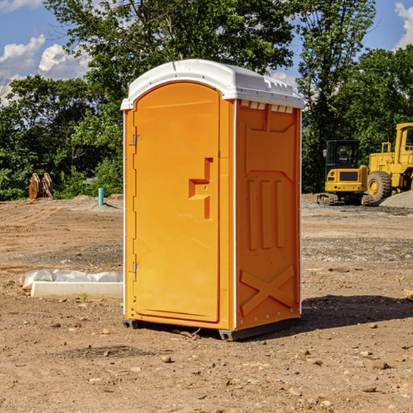 how often are the portable restrooms cleaned and serviced during a rental period in Elkton